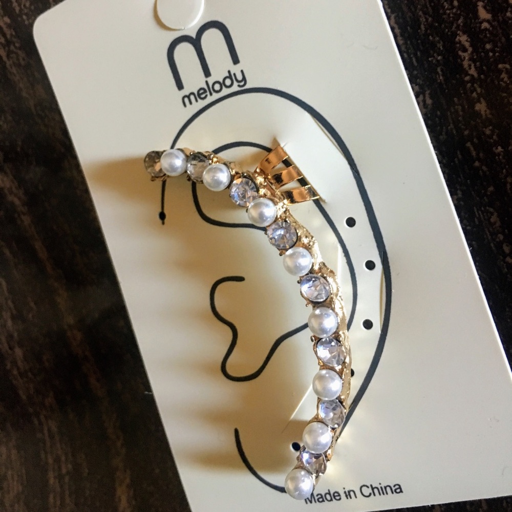 Pearl diamond accent earrings